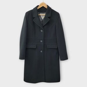 VTG Marvin Richards Long Wool Blend Coat Womens 10 Black Professional Corpcore